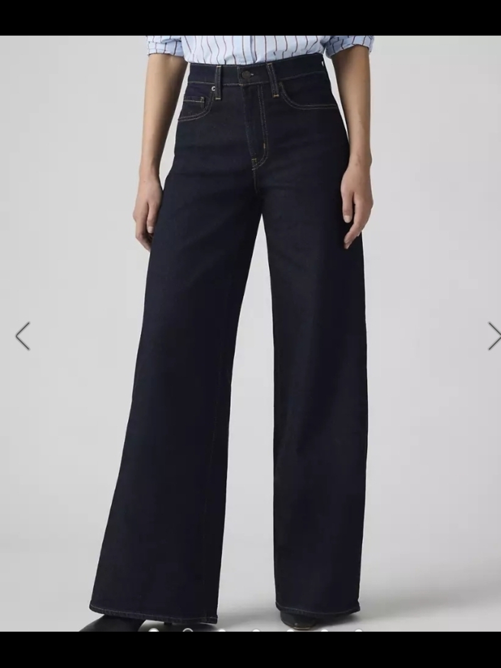 Levi's728 Wide-Leg High-Rise Jeans in Dark Blue